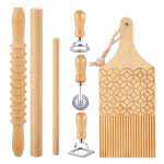 Gnocchi makaronų įrankių rinkinys su medine lentelė ir ravioli antspaudu Gnocchi gaminimo įrankis Puikiai tinka gaminant rankų darbo makaronus beige