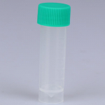 10 vnt. 5 ml plastikinių mėgintuvėlių buteliukas su užsukamu sandarikliu žalia