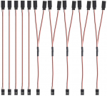 Servo ilgintuvas 150mm &ndash; 10 vnt. | 3-pinų tėtis į mamą | Auk&scaron;tos kokybės 22 AWG laidas | Suderinamas su Futaba & JR juoda