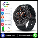 2025 Naujas 1,85 colio Ultra HD AMOLED i&scaron;manusis laikrodis vyrams GPS Bluetooth skambutis 710 mAh baterija 400+ ciferblatų Fitnesas Sportas Fitneso i&scaron;manusis laikrodis silicone belt juoda