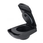 Daugkartinio naudojimo kavos kapsulių laikiklis Dolce Gusto DG325 aparatui, užpildomos PP kapsulės-konverteris su smulkaus tinklelio kavos miltelių padėklu maltai kavai juoda