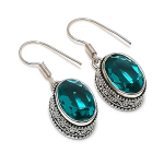Natural Indicolite Tourmaline 925 Sterling Silver Jewelry Earring 1.38 k2o28