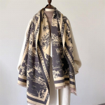 Prabangus prekės ženklo Cashmere Moteri&scaron;kas gėlėtas &scaron;alikas žieminis &scaron;iltas skara ir įvyniojimas Bandana Pashmina Moteri&scaron;kas Foulard kvadratinis storas antklodė pončas