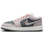 Air Jordan 1 Low SE GS Gėlėti vaiki&scaron;ki sportbačiai Violetinis Platina-Violetinis Angracitas FJ3445-001 37.5