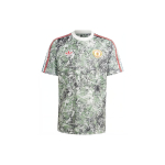 Adidas Originalūs &bdquo;Manchester United&ldquo; treniruočių dryžuoti trumpomis rankovėmis futbolo megztiniai unisex vir&scaron;ūnės žalia IM8270 M