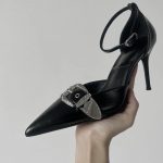 Mada Mada Moteri&scaron;ki Auk&scaron;takulniai Sandalai Metalinė Sagtis Smailus Pir&scaron;tas 6cm/8cm Auk&scaron;ti Kulniukai Moteri&scaron;ki Batai Y2K Eleganti&scaron;ki Moteri&scaron;ki Auk&scaron;takulniai 35