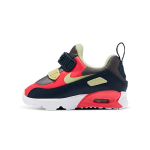Nike Air Max 90 Sintetinės odos įsispiriami batai su oro pagalvėle Laisvalaikio žemi bėgimo batukai Kūdikio sportbačiai Juodi Raudoni 881924-023 23.5