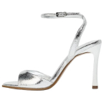 Zara PU Atvirais Pir&scaron;tais Madingi Viensaitiniai Basutės 9.5Cm Moteri&scaron;kos Basutės Sidabrinės 2311610808 35