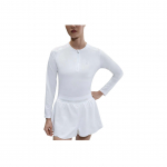 Nike Court Advantage Dri-FIT vientisas patogus ilgomis rankovėmis teniso mar&scaron;kinėlis moterims vir&scaron;utiniai drabužiai Baltas FZ6738100 S