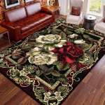 Raudoni Retro Dideli Plotiniai Kilimai Svetainei Europieti&scaron;ka Dekoracija Namų Sofa Zonos Kilimas Nuostabus Miegamasis Neslystantis Grindų Kilimėlis Skalbiamas 100*160cm