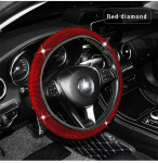 Bling Bling deimantiniai kalnų kri&scaron;tolo akmenys automobilio vairo dangtelis 37/38 cm automobilio salono priedai Moteri&scaron;kas dėklas Automobilio stilius keturiems sezonams