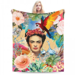 Fridaės Kahlo prekių pledai Mink&scaron;tas koralinis vilnos pliu&scaron;inis metimo pledas Patogus antklodė 30x40in