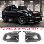 2 vnt. blizgios juodos spalvos karbono ra&scaron;to galinio vaizdo &scaron;oninių veidrodėlių dangteliai, keičiami korpusai BMW X3 G01 ix3 X4 G02 X5 G05 X6 G06 X7 G07 Black-2pcs