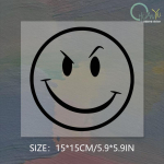 Die-Cut Vinyl Decal For Evil Smiley Face Car Sticker Waterproof Auto Decors on Car Body Bumper Rear Window Laptop 15x15cm