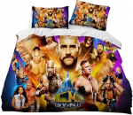 Imtynių žaidimas WWE EAW patalynės komplektas mados imtynės sportas amerikieti&scaron;kas ko&scaron;maras Cody Rhodes antklodės užvalkalas lovos antklodės komplektas EU Single(135*200cm)3pcs beige