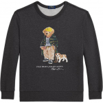 Polo Ralph Lauren Polo me&scaron;kiuko animacinių paveikslėlių ra&scaron;to megztinis apvalia i&scaron;kirpte ilgomis rankovėmis vaikams vir&scaron;utinė dalis 323979490-001 S
