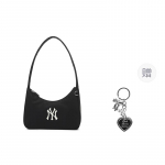 MLB New York Yankees 25FW Klasikinis NY Logotipas Lengvas Universalus Nailoninis Pečių Krep&scaron;ys Moteri&scaron;kas Pečių Krep&scaron;ys Juodas 3ABQB045N-50BKS Shopping Bag Set(Basic Set+Shopping Bag)