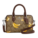 Coach Track 18 Klasikinis logotipas Bananų ra&scaron;tas Dirbtinės odos Rankinė ant peties Crossbody Maži unisex krep&scaron;iai Ruda CR246-SVNM9 Basic Set (Bag+Dust Bag)