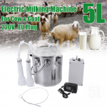5L nerūdijančio plieno elektrinis melžimo aparatas NAUJAS nerūdijančio plieno kibiras Siurbimo vakuuminis siurblys Namų melžimo aparatas Karvės, ožkos, avys melžimo aparatas For cattle