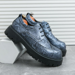 Vyri&scaron;ki madingi oxfordai su rai&scaron;teliais Juodi Storas padas Atsparūs dilimui Verslo prekės ženklo Formalūs batai vyrams Prabangūs socialiniai batai 38 mėlyna