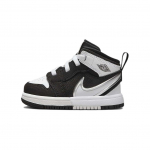 Jordan Air Jordan 1 Slip Resistant Abrasion Resistant Mid top Toddler Shoes Black White Infant And Toddler FQ1283-001 23.5 black