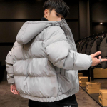 Vyri&scaron;kas Harajuku spalvingas pūkinis paltas žiemos striukė vyri&scaron;ki gatvės drabužiai hip hop parka korėjieti&scaron;ki geltoni juodi drabužiai pūkinės striukės S white