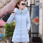 Žieminė moteri&scaron;ka parkos striukė su dideliu kailiniu gobtuvu, storu &scaron;iltu moteri&scaron;ku paltu, laisvalaikio vir&scaron;utiniu drabužiu, Europos mados, juoda XXL mėlyna