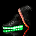 Vaiduoklių vaik&scaron;čiojimo batai USB įkrovimas LED žibintai batai vyrams ir moterims Fluorescent Luminous Luminous 38 juoda