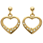 Les Tr&eacute;sors De Lily [J1013] - Boucles Plaqu&eacute; Or 'Love' blanc dor&eacute; - 13x18 mm