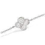 Les Tr&eacute;sors De Lily [L4586] - Bracelet Argent 'Flora' blanc argent&eacute; (rhodi&eacute;) - 9x9 mm