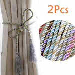 2 vnt. namų dekoravimo kutų užuolaidų dirželis, svetainė miegamojo laikrodžio dirželis, stovo užuolaidų priedas, užuolaidų suri&scaron;imo lynas 2 Pcs Silver