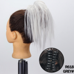 MERISIHAIR sintetiniai netvarkingi plaukų kuodelių prisegami plaukų priauginimai natūralūs pilkai rudi spaustukai su spaustukais, skirti kasdieniam dėvėjimui