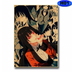 Vintage Kakegurui plakatų lipdukai Retro Anime plakatai ir spaudiniai Sienų paveikslai gerbėjams Namų svetainės dekoravimo tapyba 30x21cm