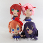 20 cm Doki Doki Heartbeat Literature Club pliu&scaron;inė lėlė Kawaii animacinių filmų Sayori pliu&scaron;inis žaislas Mielas Jurijus Natsuki Monikos dekoro dovanos juodos alyvuogių spalvos