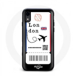 Coque iphone XR billet d'avion london
