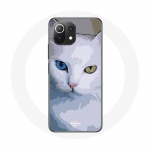 Coque pour Xiaomi Mi 11 Lite Turc de van Chat oeil bleu et oeil jaune
