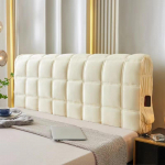 Prabangus Super Mink&scaron;tas pliu&scaron;inis dygsniavimo lovos galvos apdangalas Viskas įskaičiuota Velvetinis lovos nugaros apsauginis užvalkalas Storas dygsniuotas lovos galvos apdangalas W120 x H70cm smėlis