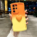 Madingas 3D meilės &scaron;irdies gradiento dėklas iPhone 15 Pro Max 14 Plus 13 12 11 Pro X XS XR XS Max 7P 8Plus SE 2020 garbanotų bangų mink&scaron;tam TPU dėklui For Samsung S20 Plus mėlyna/rožinė