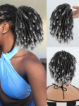 Sintetiniai trumpi perukai, 6 colių Afro Puff Kinky, garbanoti rai&scaron;teliai suri&scaron;ti į uodegą plaukų priauginimui Natūralūs plaukų papuo&scaron;alai ponio uodega moterims kasdieniam dėvėjimui 6inch