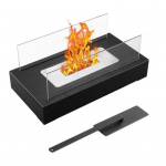 Stalinis židinys su dvigubomis stiklo plok&scaron;tėmis Vidinis lauko kiemas Balkonas Kiemas Stačiakampis Židinys