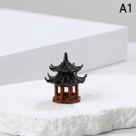 Mini pagoda statula fėjos sodo dekoro paviljonas &scaron;e&scaron;iakampis Azijos egzoti&scaron;ka aplinka gėlių vaza akvariumo lėlių namelio dekoras