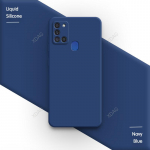 Madingas oficialus skysto silikono dėklas Samsung Galaxy A21S A31 A41 A51 A71 mielas prabangus funda poroms galinis dangtelis coque Samsung A41 tamsiai mėlyna spalva