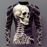 Grafinis kaukolės skeletas, mados dizaineris, laisvalaikio vyri&scaron;ki 3D spausdinimo mar&scaron;kinėliai, sportiniai, atostogos, atostogos, Helovino mar&scaron;kinėliai, juodi S