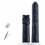 Klasikinis 19MM 20MM 21MM karvės odos laikrodžio dirželis Longines Masters Collection L3 L4 L2.628/L2.673 laikrodžiui su drugelio užsegimu 21mm