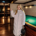 Nauji moteri&scaron;ki žieminiai medvilniniai drabužiai Striukė ilgas storas paltas su gobtuvu &scaron;iltas eleganti&scaron;kas vienspalvis madingas paltas priekyje su užtrauktuku