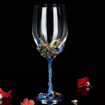 Kūrybinis emalio kri&scaron;tolinis taurė geriamasis stiklas Stikliniai puodeliai vyno taurėms rinkinys Vyno taurė &scaron;ampano taurė Vintage prabangus viskio baras 301-400ml