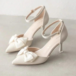 Vasaros moteri&scaron;ki auk&scaron;takulniai, mados tendencija, smailianosiai, su kaspinėliu, stiletto, eleganti&scaron;ki, vakarėliams, vestuvėms, nuotakos bateliai, Zapatos De Mujer 2024 35