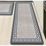 Virtuvės grindų kilimėlis, sutir&scaron;tintas PVC, atsparus nuovargiui, dvigubo rėmo kilimėlis, atsparus vandeniui, alyvai ir neslystantis oda 44*240*1CM