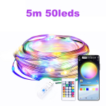 5m 10m 20m Fairy Led Lights USB Dream Color Smart String Light nuotolinio APP valdiklis, skirtas kambario vestuvių Kalėdų eglutei papuo&scaron;ti 5m 50leds