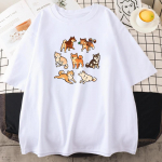 Žavingi &bdquo;Shiba Inu Dogs&ldquo; animaciniai filmukai, 3D spaudiniai, moteri&scaron;ki mar&scaron;kinėliai Laisvalaikis Stilius Vir&scaron;ūnės Madingi Mink&scaron;ti mar&scaron;kinėliai Pavasariniai moteri&scaron;ki mar&scaron;kinėliai S
